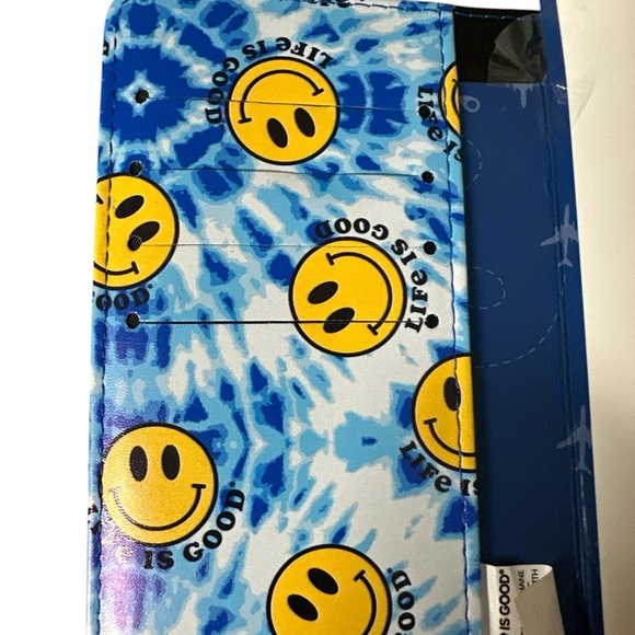 Life is Good Passport Wallet - Blue and Yellow - Picture 2 of 5